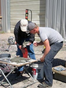 Applying the stone to the back of thin veneer