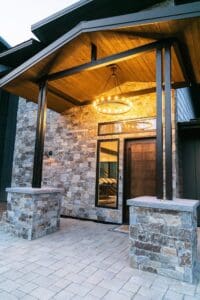 Moose Mountain Ledge Thin Veneer project - front entryway