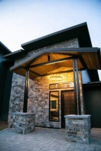 Moose Mountain Ledge Thin Veneer project - front entryway 2