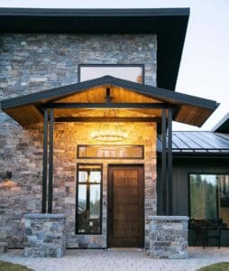 Moose Mountain Ledge Thin Veneer project - front entryway 8